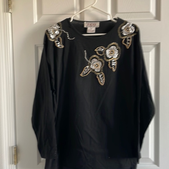 Raoul Tops - Rainless Black embellished top